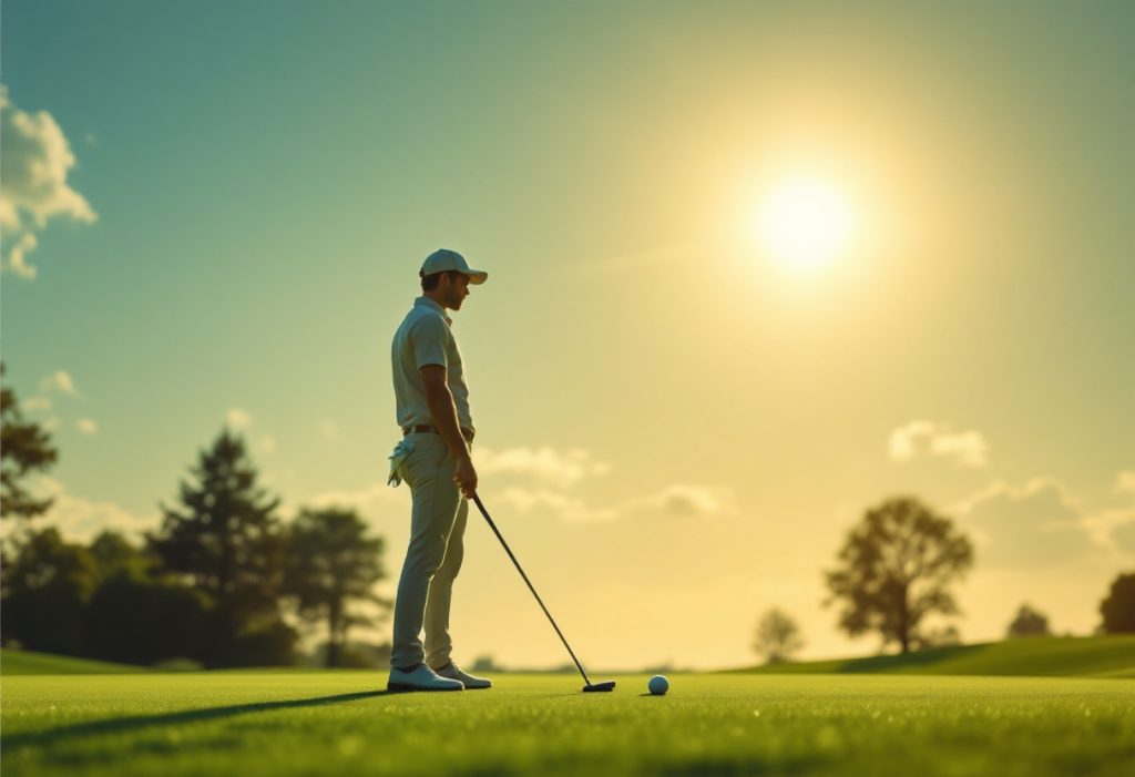 A golfer staying focused and mentally strong
