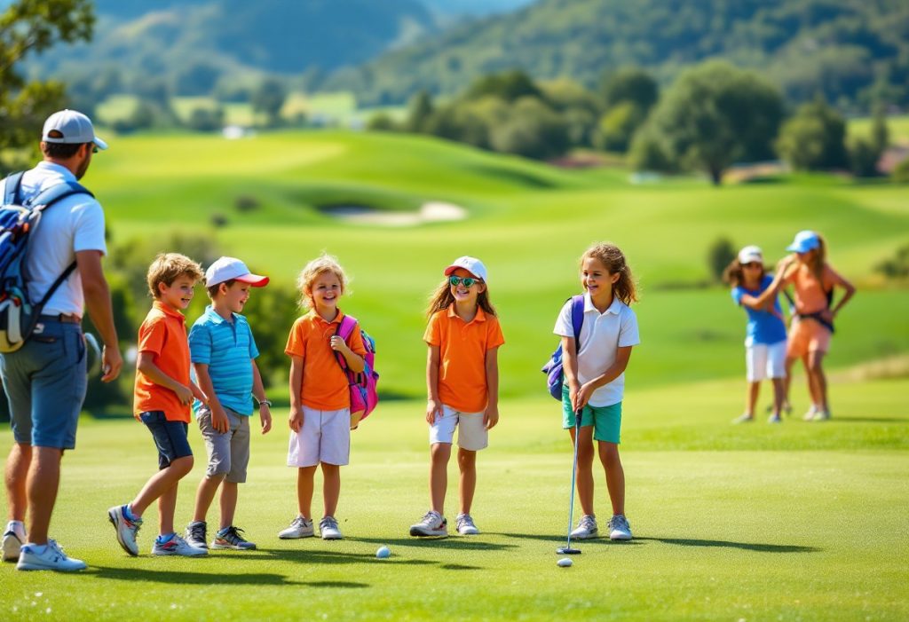 A young golfer developing skills and passion for the game
