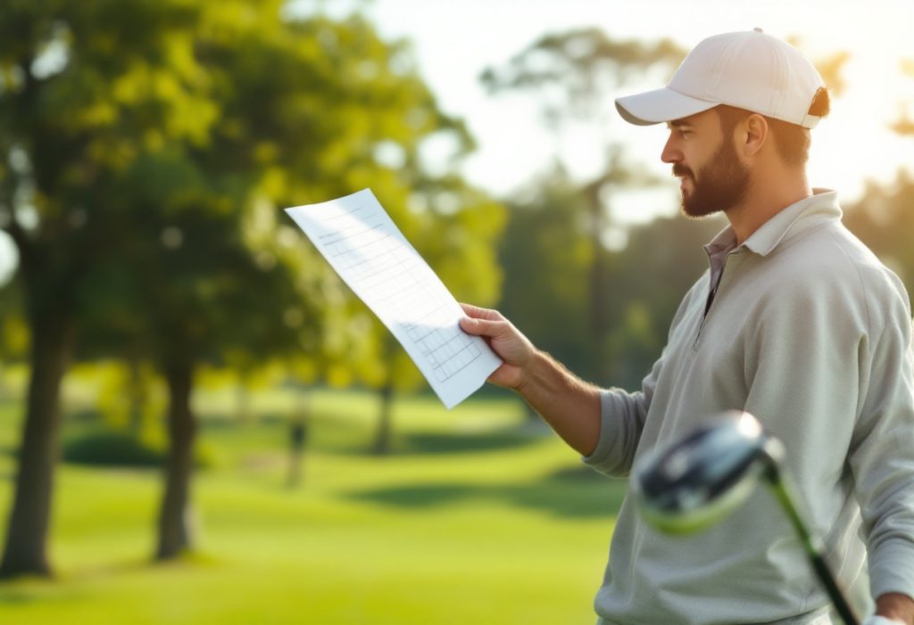 Golfers competing in an exciting local tournament